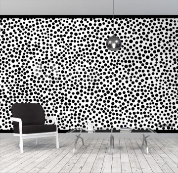 Bild på Rectangle seamless pattern with black dots on white background